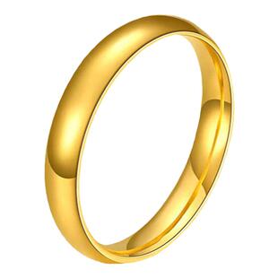 中国珠宝黄金戒指足金光面素圈女对戒尾戒纯金指环生日礼物送女友