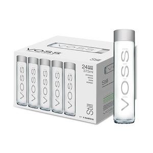 voss芙丝挪威进口天然泉水高端玻璃瓶饮用水375ml*24瓶