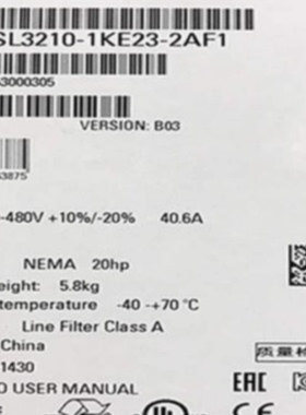 议价6SL3210-1KE23-2AF1西门子G120C变频器6SL32101KE232AF1 15kW