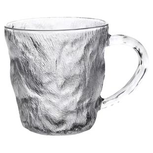 日式冰川杯耐热带把手玻璃杯子ins高颜值啤酒杯饮料杯水杯子家用