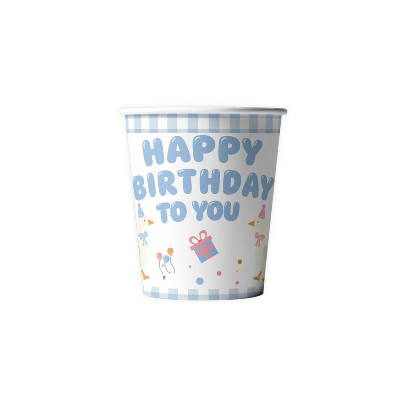 卡通傻鹅生日一次性纸餐具套装