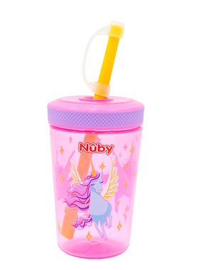 Nuby努比防溢直饮吸管杯防漏带盖