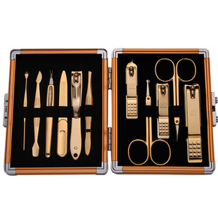 Korea包邮韩国原装777指甲刀套装正品11件套美甲套装指甲剪钳镀金