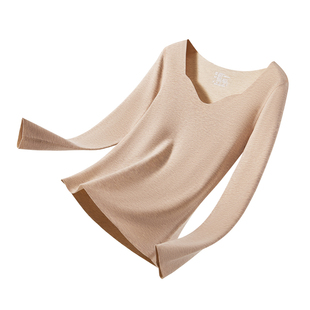 猫人低领保暖内衣女款德绒发热大领口打底衫内穿秋衣秋裤套装冬季