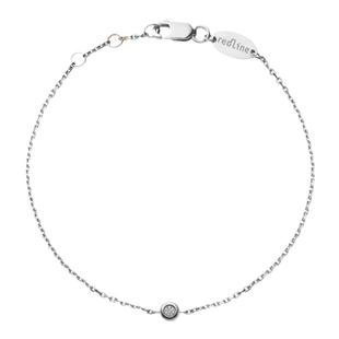 Redline/红绳女士Minimaliste 0.02克拉圆形钻石白金链制手链