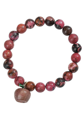 简约苹果吊坠水晶串珠手链可爱多巴胺男女手镯波西米亚首饰礼物