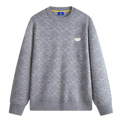 [羊毛]NAVIGARE意大利小帆船灰圆领毛衣男士秋季新款针织衫青少年