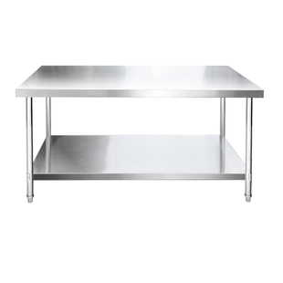 定制304不锈钢工作台双层置物架打包台厨房案板台商用操作台荷台