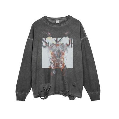 高街潮联秋冬新长袖复古男女上衣面具摇滚新金属活结乐队slipknot