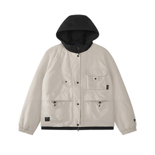 FILA FUSION斐乐潮牌棉服女2026春新款休闲宽松红色外套连帽夹克