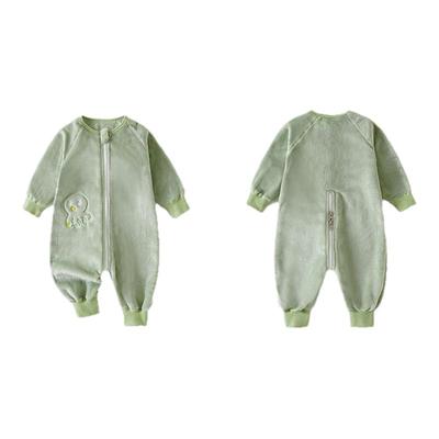 婴儿睡衣秋冬款男女宝宝珊瑚绒连体衣加厚睡袋小月龄法兰绒家居服