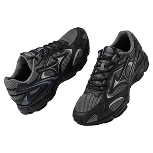 Mizuno美津浓复古跑步鞋女款透气网面运动鞋黑色耐脏通勤复古跑鞋