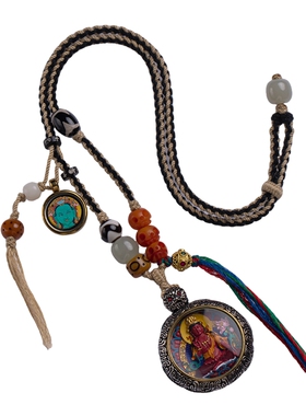 正品朱砂手绘唐卡项链