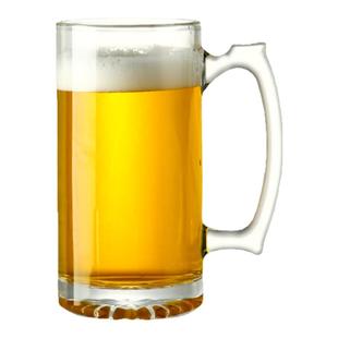 带把手啤酒杯大容量玻璃英雄杯扎啤商用杯加厚500ml大号精酿酒杯