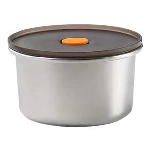 不锈钢保鲜盒带盖子保鲜碗家用冰箱收纳盒厨房圆形分装盒便当盒