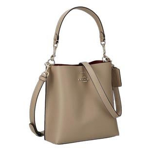 日本直邮COACH蔻驰女士皮革水桶包米色单肩斜挎手提女包CA177简约