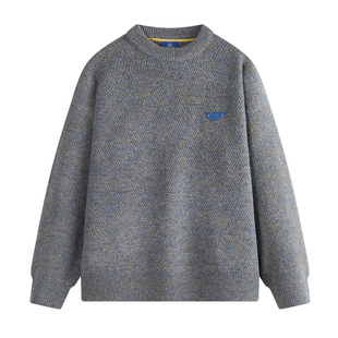 Navigare意大利小帆船中长款花纱针织衫男士秋冬新品加厚保暖毛衣