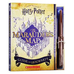 哈利波特 霍格沃茨活点地图指南 Harry Potter Marauder’s Map Guide to Hogwarts 英文原版 附发光的魔杖电影周边书