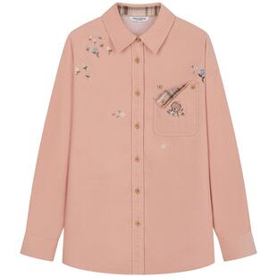 Teenie Weenie【赵露思同款】小熊女装衬衫25秋新款舒适格纹上衣