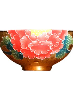 美湛芸瓷釉下彩鎏金品茗杯