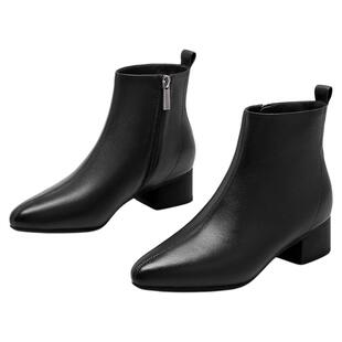 【优质羊皮】星期六尖头短靴女2026款新款春季马丁靴短筒切尔西靴