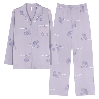 都市丽人春秋款纯棉睡衣女士宽松