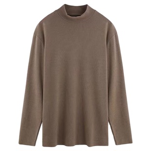 男士中领双面德绒上衣高弹力半高领秋冬保暖秋衣打底棉毛衫YJ016