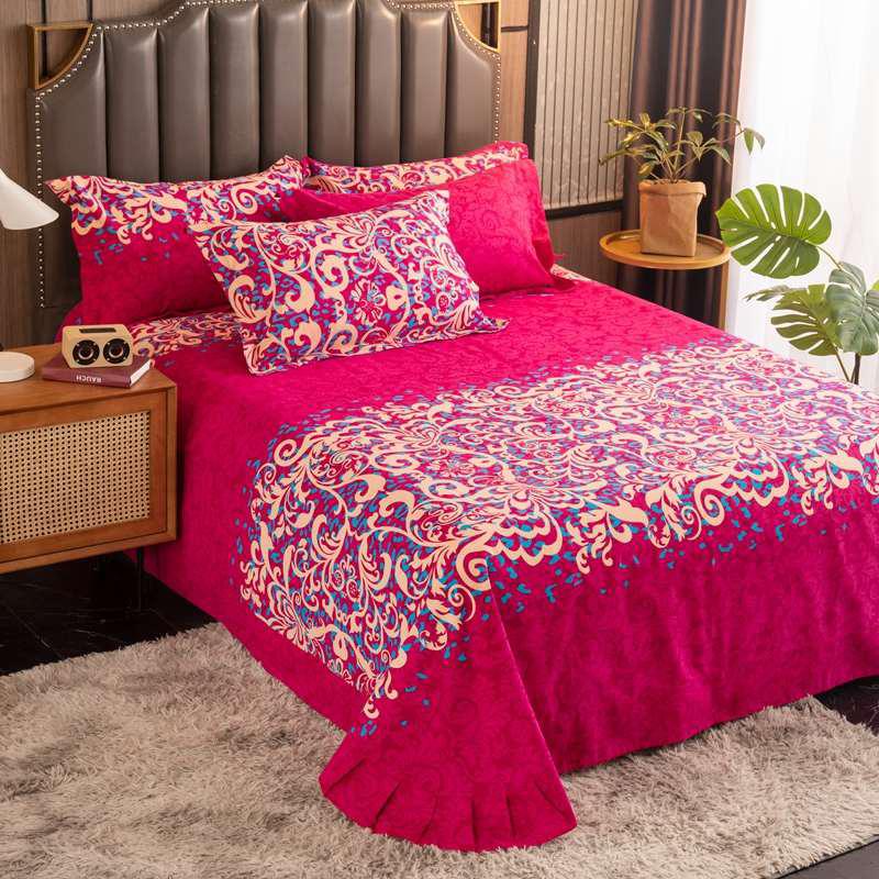 全棉加厚磨毛床单单件秋冬单双人100%纯棉保暖被单1.5m1.8米2.0床