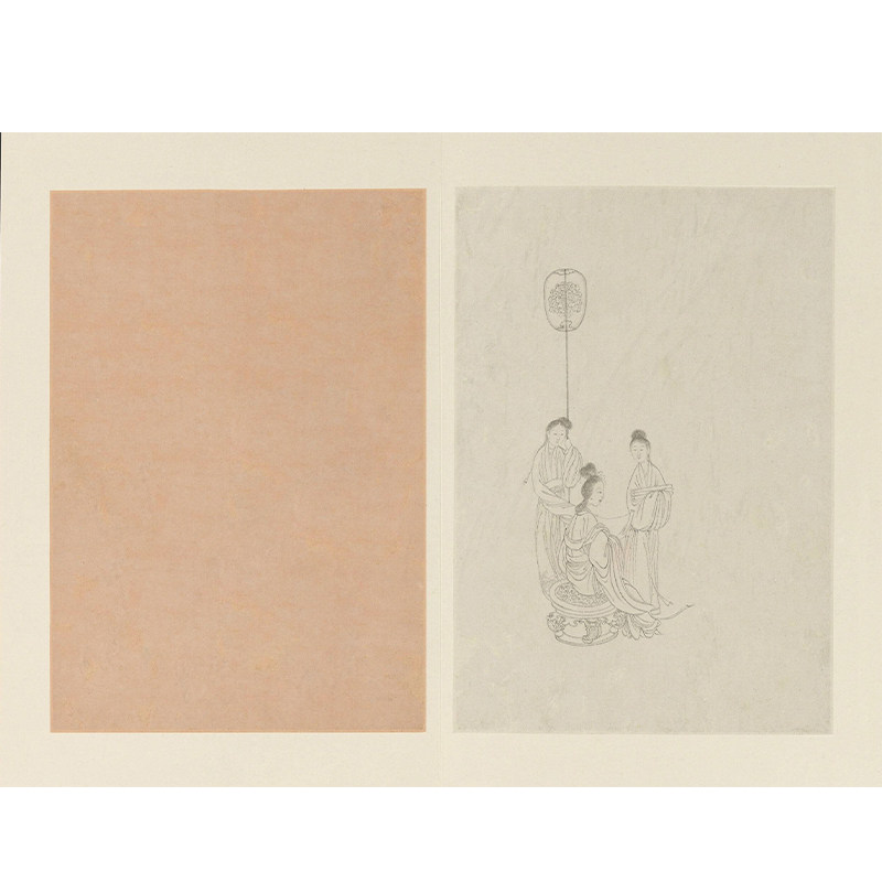 白描仕女信笺半熟宣纸微喷国展纸