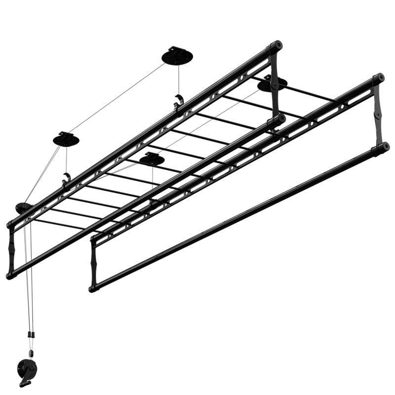 升降晾衣架手摇双杆式手动阳台晾衣杆家用室内手动晒衣架自动折叠