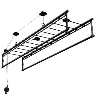 升降晾衣架手摇双杆式手动阳台晾衣杆家用室内手动晒衣架自动折叠