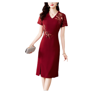 婆婆妈妈参加婚礼服连衣裙女2026年夏季新款名媛气质包臀旗袍