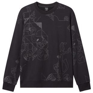 【落肩袖宽松】卡宾纯棉印花短款卫衣男2025秋冬新款宽松长袖上衣