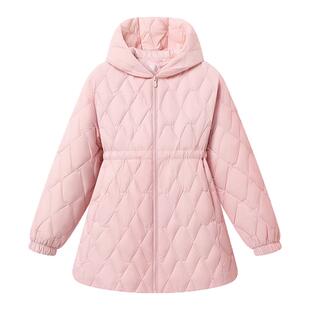 【抗菌绒】波司登秋款女童收腰连帽童趣时尚保暖轻薄羽绒服百搭