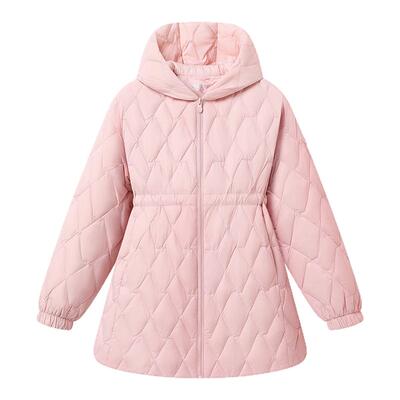 波司登女童长袖连帽保暖羽绒服