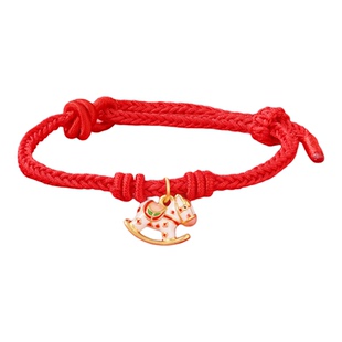 12岁女孩本命年礼物红绳编织绳手链儿童女童生日礼物纯银马红手绳