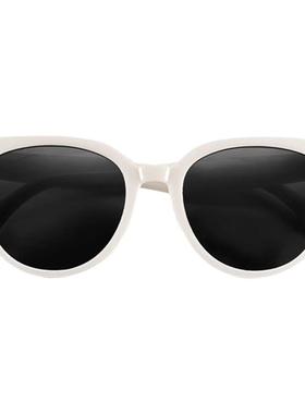 LESCA孙千同款白框猫眼墨镜