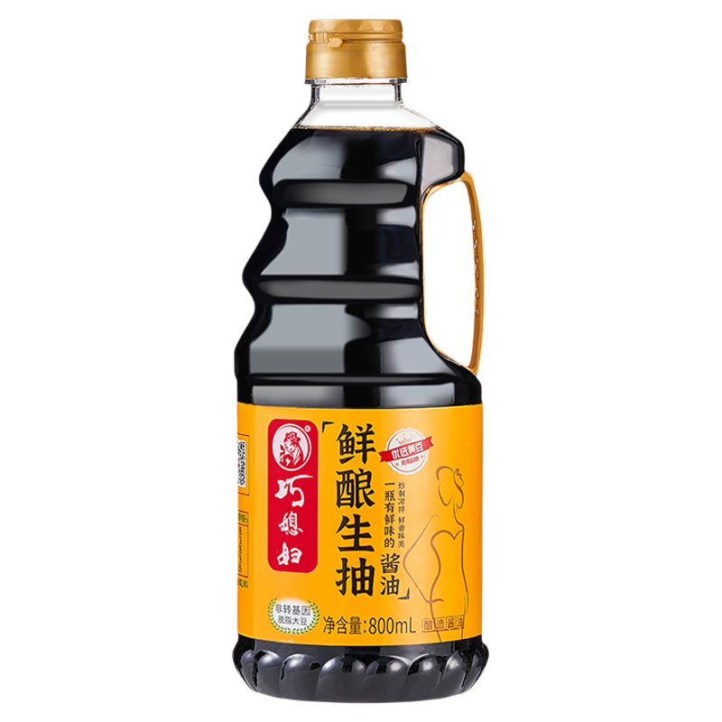 巧媳妇800ml鲜酿生抽酱油米醋香醋料酒家庭调味宿舍厨房组合