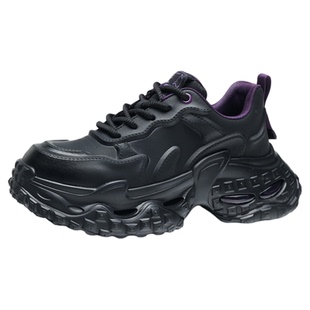 马克华菲男鞋2025新款老爹鞋男增高运动鞋男士休闲轮胎鞋黑色鞋子