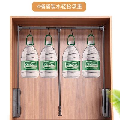 下拉式挂衣杆衣柜升降翻转拉动衣橱下拉下翻上下伸缩阳台柜可调节