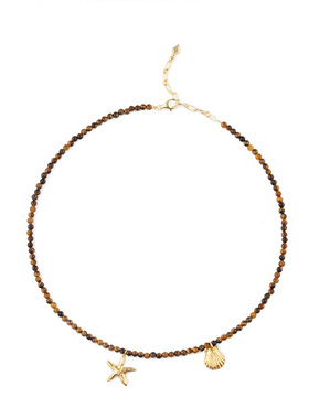 ZIVGREY虎眼石星星贝壳项链