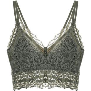 依曼丽无钢圈内衣女薄款性感深V蕾丝 小胸聚拢外穿露肩美背文胸