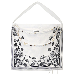JUUNNGLE洲谷贻贝海湾帆布包小众原创夏日氛围感被包大容量送女友