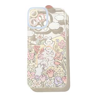 benefit小清新紫色花丛兔子17pro16适用15苹果13手机壳iphone14promax新款12套11文艺xsmax防摔全包8p7p硅胶