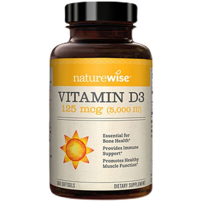 Naturewise阳光瓶维生素d5000iu成人备孕妇-1000iu效期到27年4月