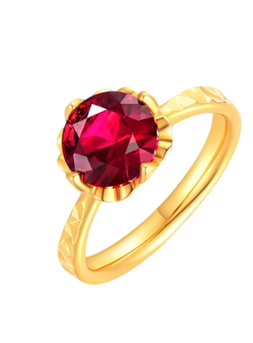 GXIAOXIAO高级鸢尾花红色戒指