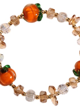 柿柿如意琉璃水晶手链小众设计感