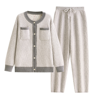 悦内半边绒睡衣女秋冬款冬季珊瑚绒加绒加厚冬天毛绒家居服小香风