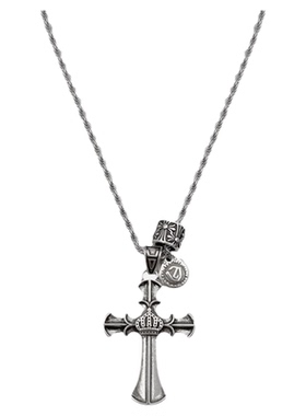 WHYBLUE 克罗十字架吊坠项链男潮牌嘻哈街头百搭毛衣链女高级感潮