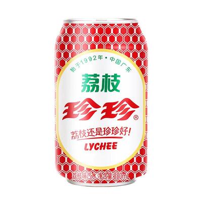珍珍荔枝味汽水330ml 6瓶 24瓶整箱8090怀旧碳酸饮料